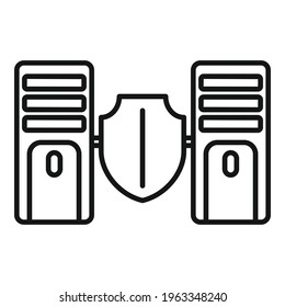 Server authentication icon. Outline Server authentication vector icon for web design isolated on white background