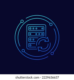 server backup icon, linear design
