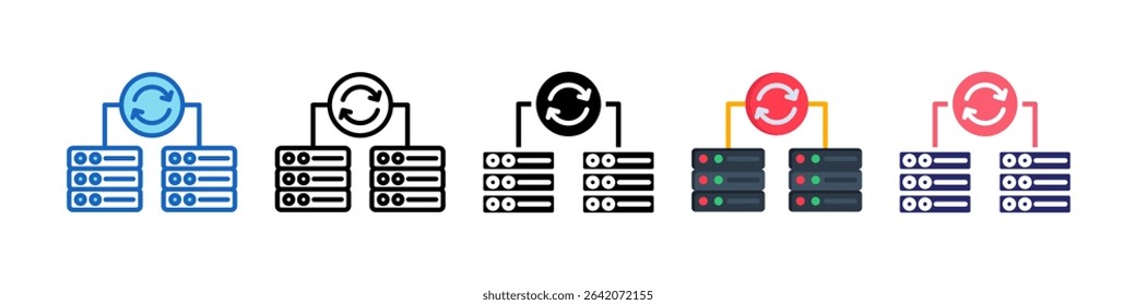 Server Backup Multiple Style Icon Set Collection.