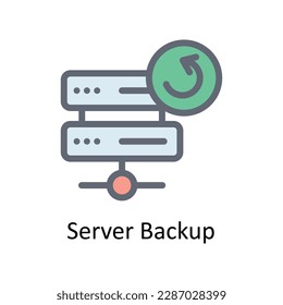 Server Backup  Vector  Fill outline Icons. Simple stock illustration stock