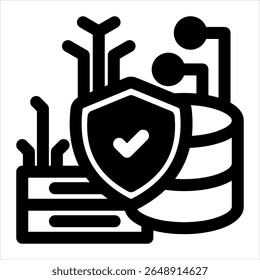 Ilustración vectorial negra del icono del servidor en el fondo blanco