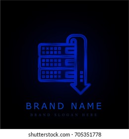 Server blue chromium metallic logo
