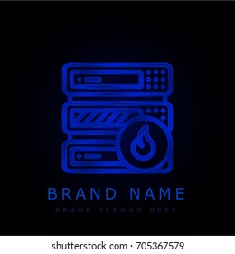 Server blue chromium metallic logo
