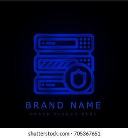 Server blue chromium metallic logo