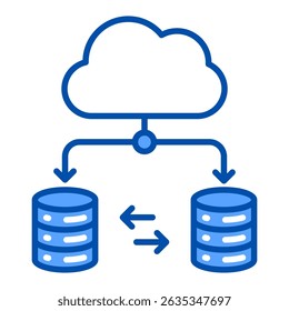 Server blue color icon. Simple vector icon design in blue color style. Editable vector format