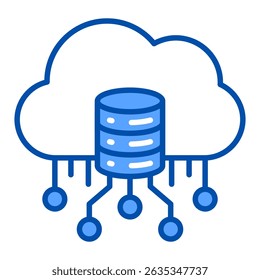 Bluesymbol für den Server. Einfaches Vektorsymbol-Design in blauer Farbe. Bearbeitbares Vektorformat