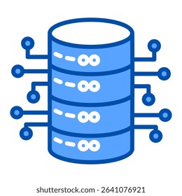 Server blue color icon. Simple vector icon design in blue color style. Editable vector format