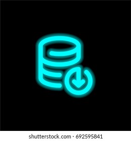 Server blue glowing neon ui ux icon. Glowing sign logo vector