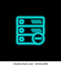 Server blue glowing neon ui ux icon. Glowing sign logo vector