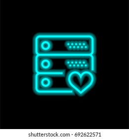 Server blue glowing neon ui ux icon. Glowing sign logo vector