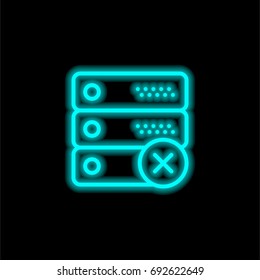 Server blue glowing neon ui ux icon. Glowing sign logo vector