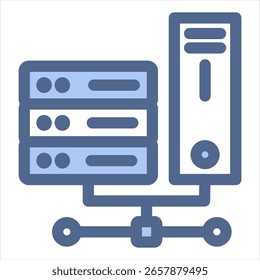 Server Blue Icon Vector Illustration