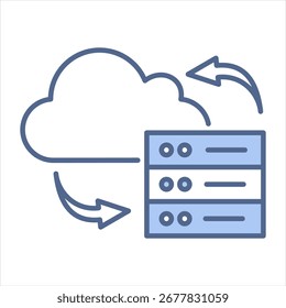 Server Blue Icon Vector Illustration