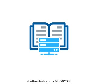 Server Book Icon Logo Design Element