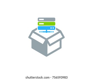 Server Box Icon Logo Design Element