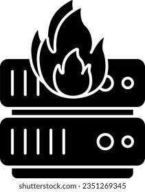  server burn glyph icon design style 