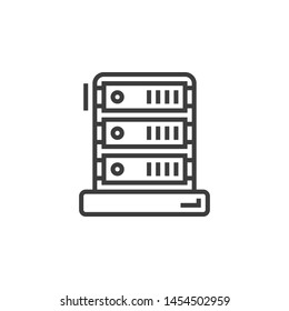 Server Cabinet Vector Illustration, outline sign