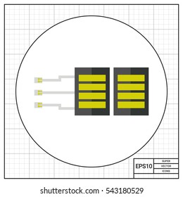 Server with Cables and Plugs Icon