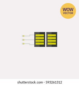 Server with Cables and Plugs Icon