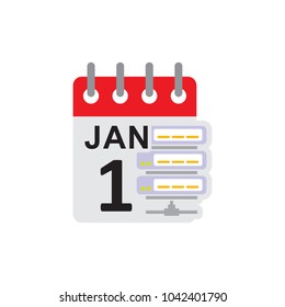 Server Calendar Logo Icon Design