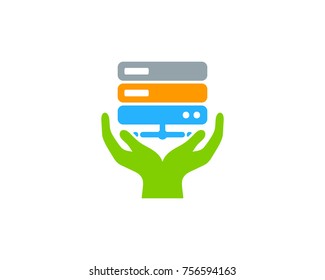 Server Center Icon Logo Design Element