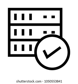 server check vector line icon