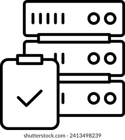 Server Checklist Outline vector illustration icon