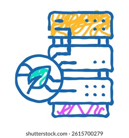 server chia cryptocurrency doodle icon sketch vector. server chia cryptocurrency sign. isolated symbol illustration