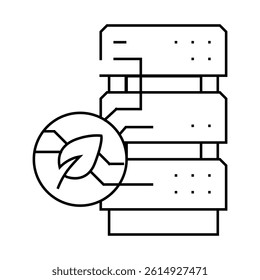 server chia cryptocurrency line icon vector. server chia cryptocurrency sign. isolated contour symbol black illustration