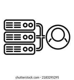 Server client icon outline vector. Platform system. Account strategy