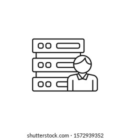 server client - minimal line web icon. simple vector illustration. concept for infographic, website or app.