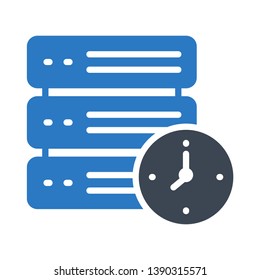server clock glyph double color icon