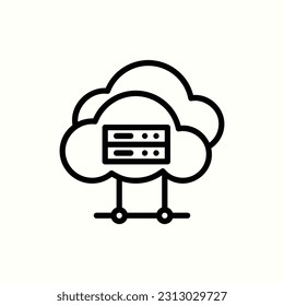 server cloud icon, isolated icon in light background, perfect for website, blog, logo, graphic design, social media, UI, mobile app