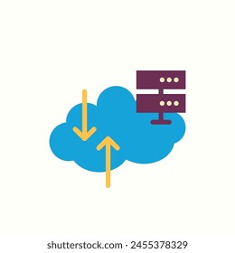 server cloud icon, isolated icon in light background, perfect for website, blog, logo, graphic design, social media, UI, mobile app