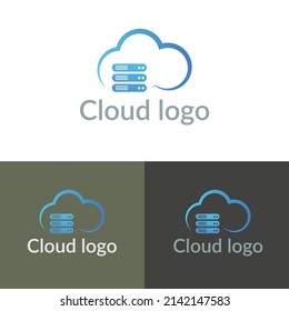 server cloud logo and modern cloud icon