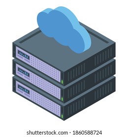Server cloud mobile payment icon. Isometric of server cloud mobile payment vector icon for web design isolated on white background