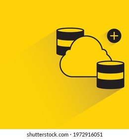 server and cloud on yellow background