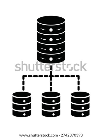 Server cluster with master and replica nodes vector illustration. 