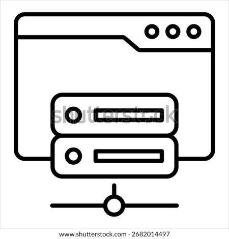 Server Cluster Outline Icon Illustration Vector
