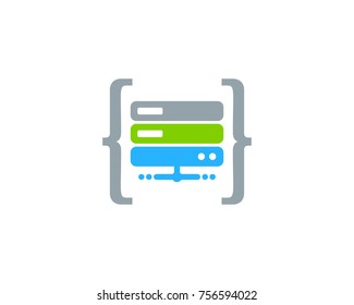 Server Code Icon Logo Design Element