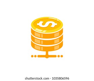 Server Coin Icon Logo Design Element