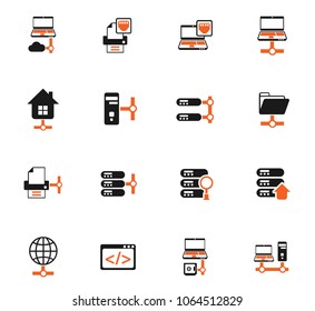 server color vector icons for web and user interface design
