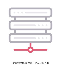 server colour line vector icon