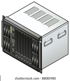 Server component: blade server combo with blades and storage.