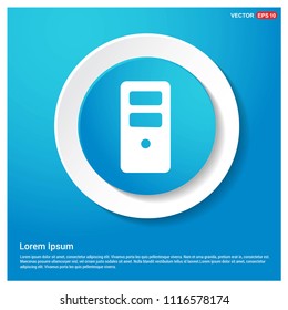Server computer icon Abstract Blue Web Sticker Button - vector icon