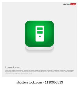 Server computer iconGreen Web Button - Free vector icon
