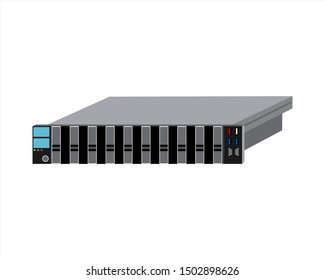 A server is a computer or system that provides resources, data, services, or programs to other computers, known as clients, over a network. Isolated icon vector illustration.