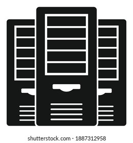 Server computers icon. Simple illustration of server computers vector icon for web design isolated on white background