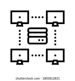 server computers line icon vector. server computers sign. isolated contour symbol black illustration