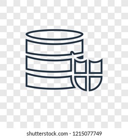 Server concept vector linear icon isolated on transparent background, Server concept transparency concept in outline style